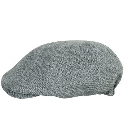 Newsboy Caps Linen-Like Flat Cap Cabbie Hat Gatsby Ivy Irish Stretch Newsboy - Grey - CU12I2IO7QB