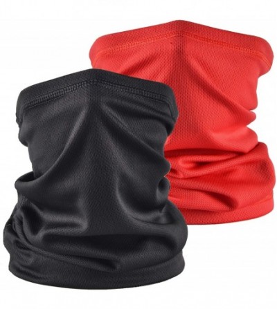 Balaclavas Protection Bandana Headwear Headband Fishing - 2pcs Black+red - CT198Q9NGUC