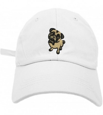 Baseball Caps Pug Style Dad Hat Washed Cotton Polo Baseball Cap - White - CN188OH7CIY