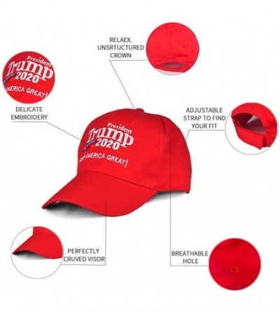 Baseball Caps Donald Trump 2020 Hat Keep America Great Embroidered MAGA USA Adjustable Baseball Cap - C-1-red - C718UT45O6M