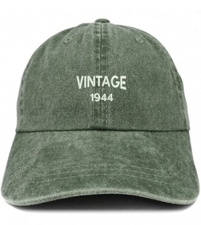 Baseball Caps Small Vintage 1944 Embroidered 76th Birthday Washed Pigment Dyed Cap - Dark Green - CW18C6O2AKD