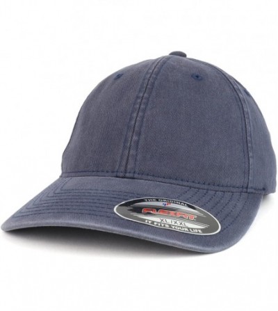 Baseball Caps Flexfit XXL Size Washed Dad Hat Baseball Cap - Navy - CW18DQI0MWE