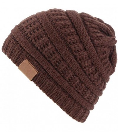 Skullies & Beanies Children Fashion Winter Warm Patchwork Comfortable Knitted Cap Hats & Caps - Coffee - CZ19242CEDK