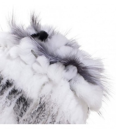 Skullies & Beanies Rabbit Fur Hat - Winter Fashion Knit Hats Women Real Fur Warm Skullies Beanie - Color1 - CQ185N992ZK