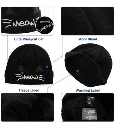 Skullies & Beanies Womens Knit Visor Beanie Newsboy Cap Winter Warm Hat Cold Snow Weather Girl 55-60cm - 89204-black - CA18LL...