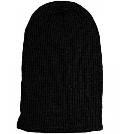 Skullies & Beanies Cotton Embossed Knit Slouchy Beanie Winter Warm Ski Skater Hip-hop Hat - Black - CE11OEJZG4F