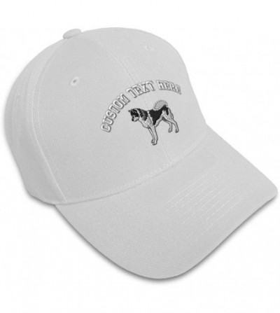 Baseball Caps Custom Baseball Cap Siberian Husky Dog B Embroidery Dad Hats for Men & Women - White - CQ18SDY6ROZ